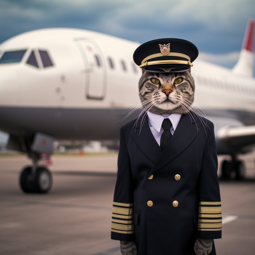 Pioneering Aviator Lucky Cat Art Photo
