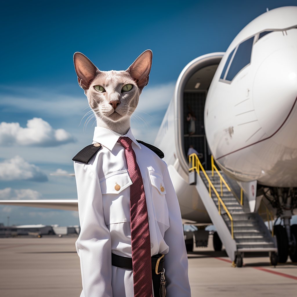 Talented Airman Cat Art Photo Simple