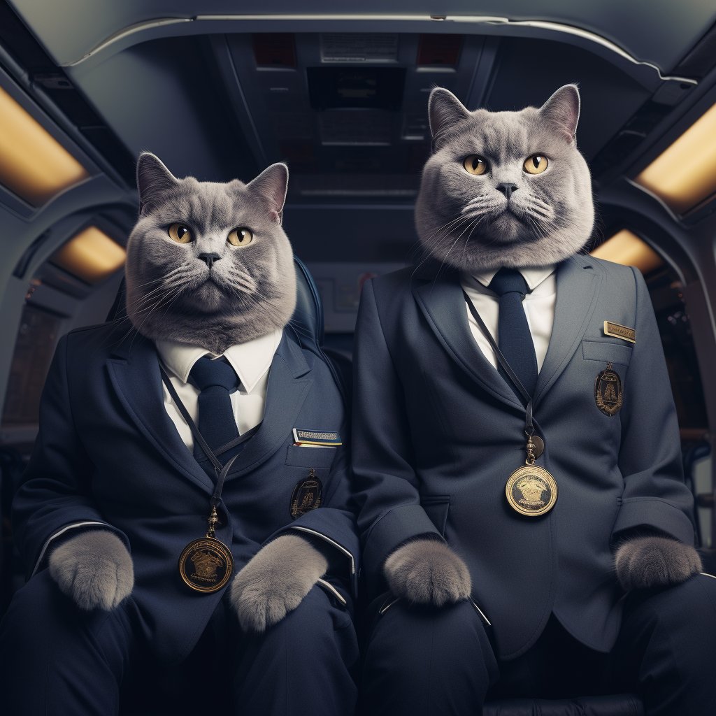 Heroic Aviator Cat Man Art Photo