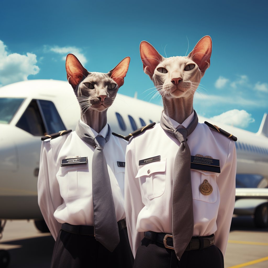 Passionate Pilot Cat Family Art Photo