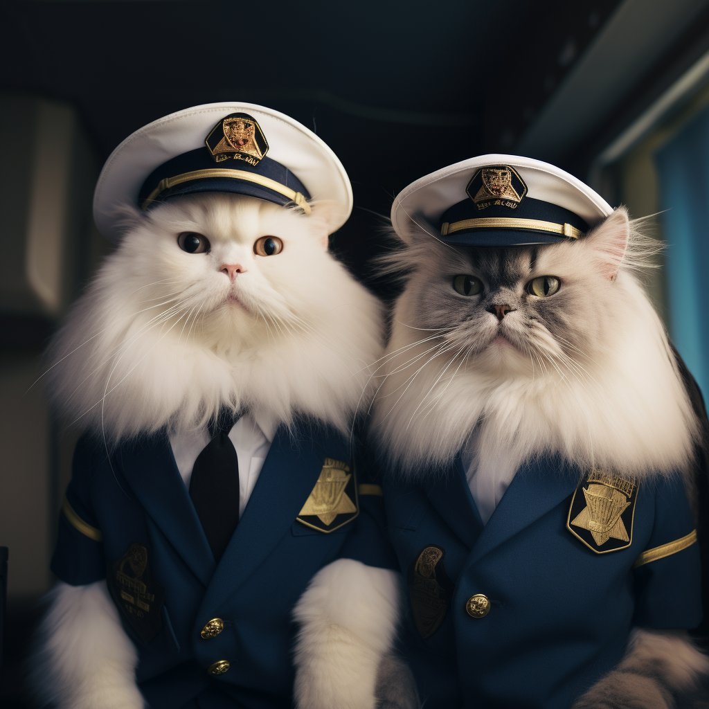 Renowned Aviator Cats Digital Art Photo