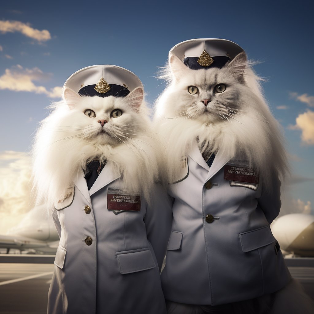 Courageous Aviator Cute Cat Art Picture