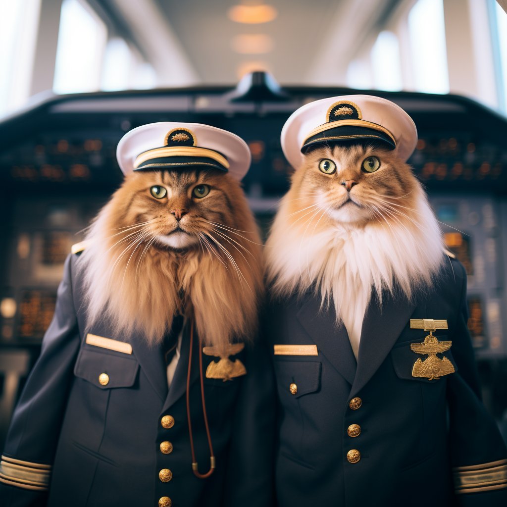 Respected Pilot Lucky Cat Art Picture