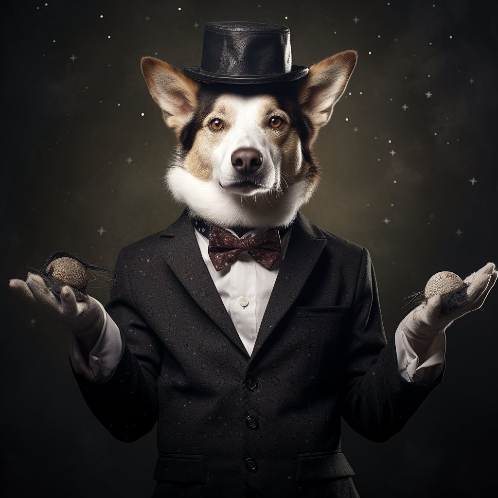 Illusionist Magician Pitbull Dog Art Photo