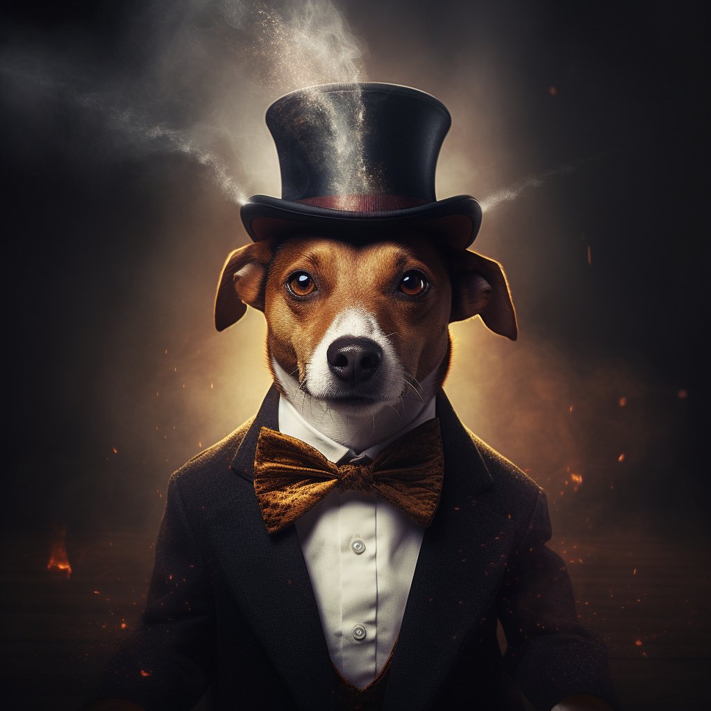 Ultimate Magician Dog Art Photo Cute