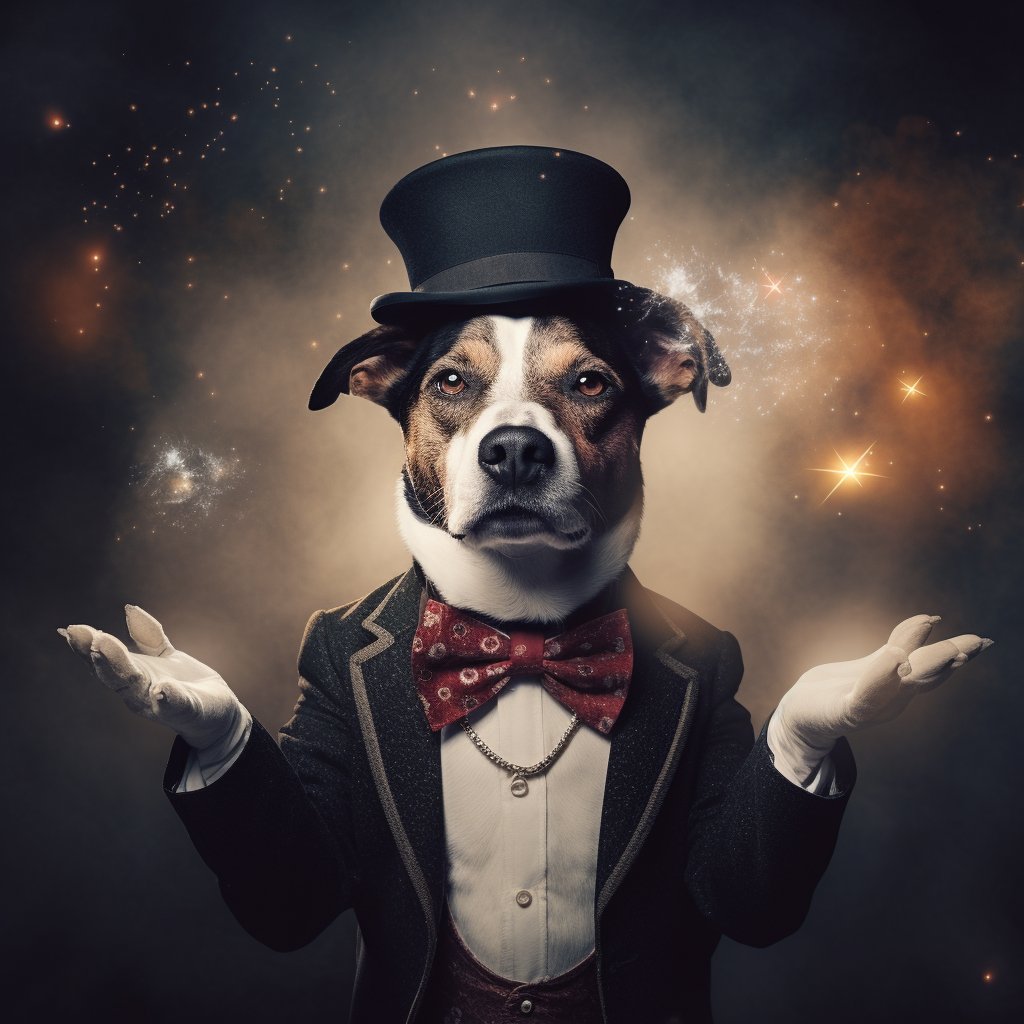 Amazing Magician Custom Dog Artwork Photo