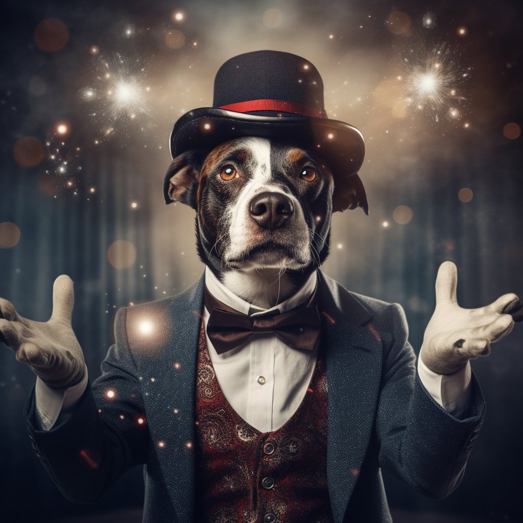 Real Magician Modern Dog Art Photo