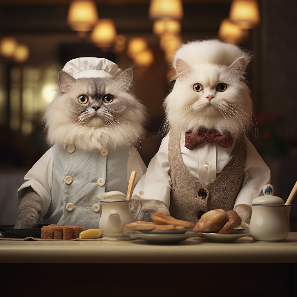 Reliable Service Waiter Cats In Digital Art