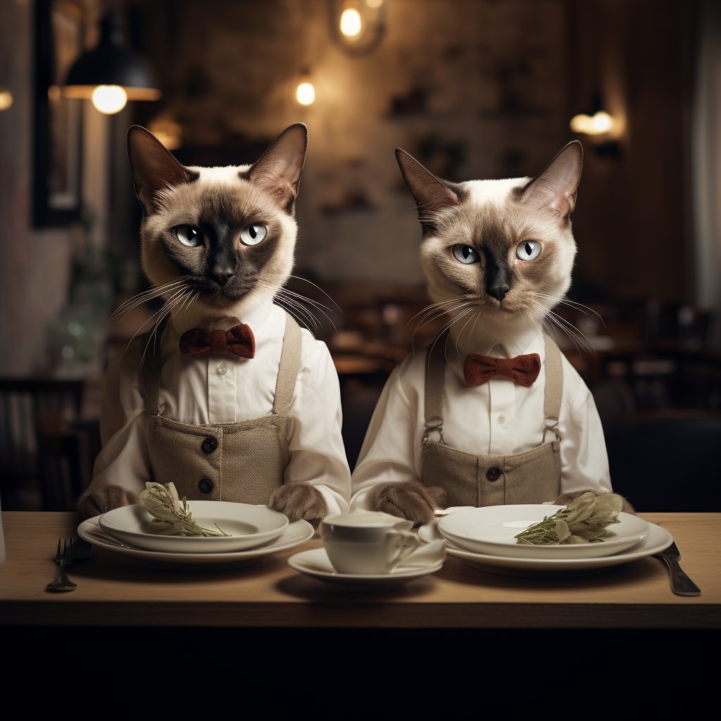Grateful Dining Waiter Digital Art Cat