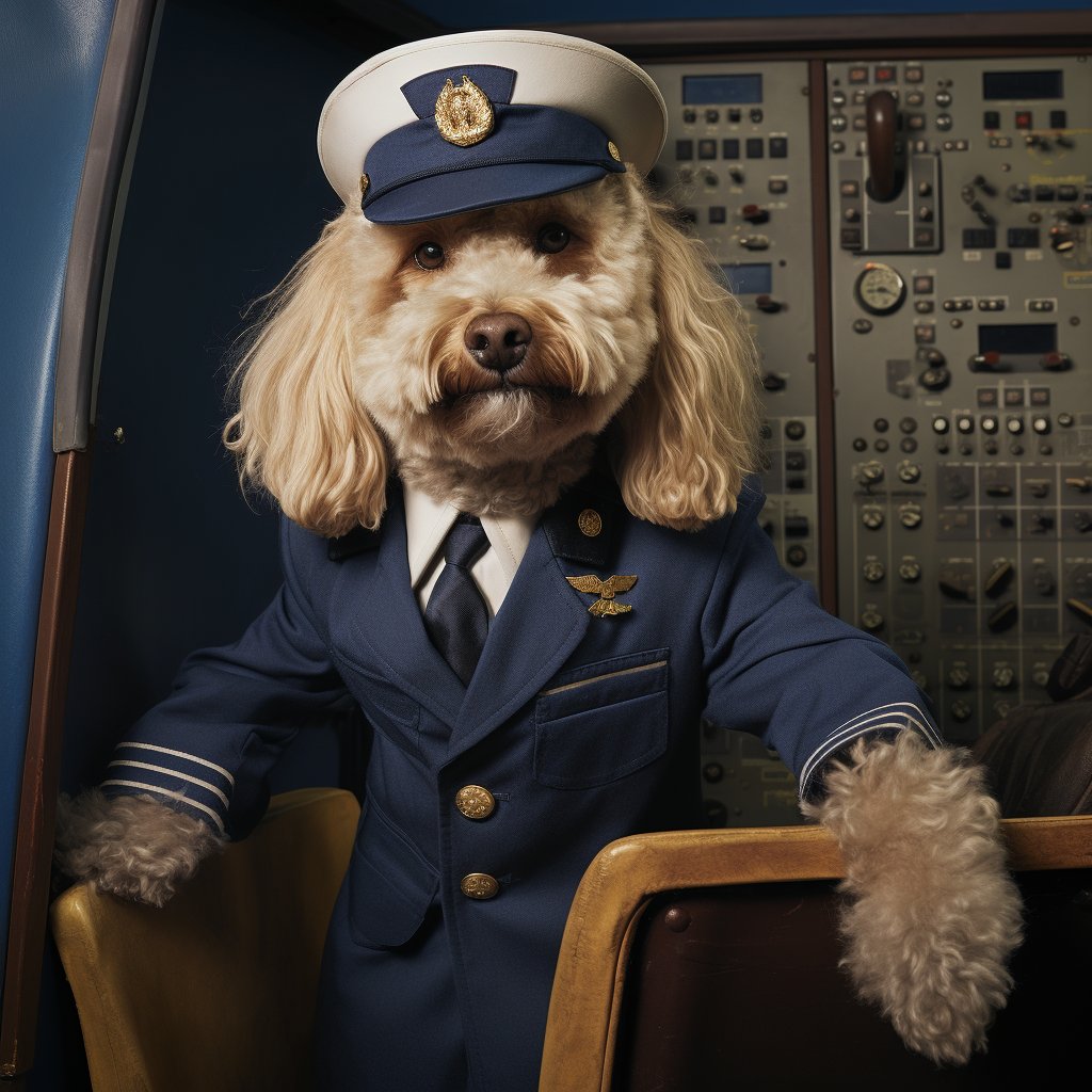 Certified Pilot Funny Dog Art Pic Prints