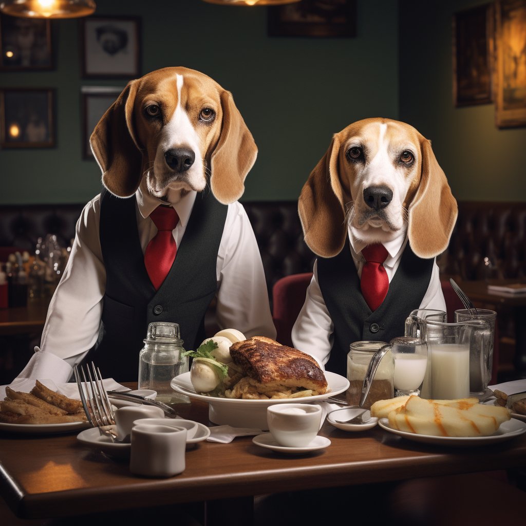 Hospitable Waiter Custom Dog Digital Art