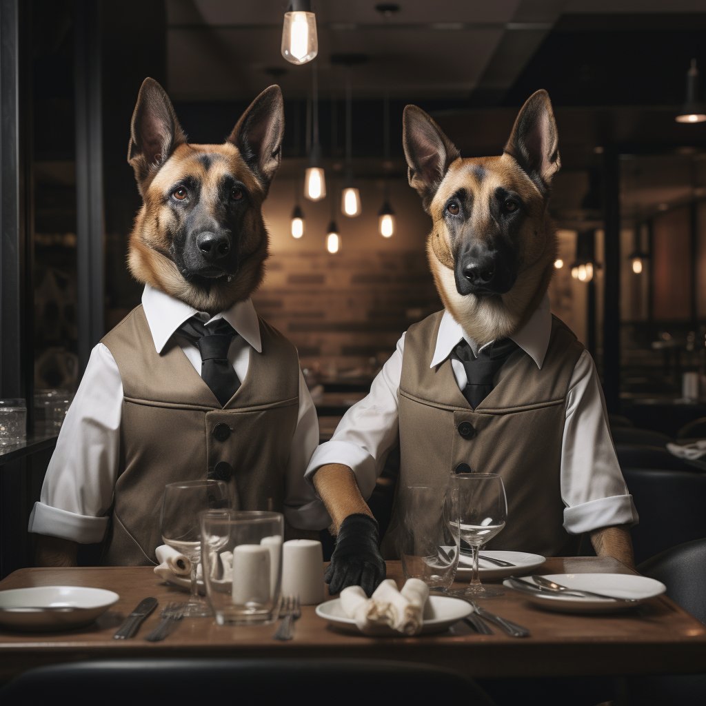Smiling Waiter Funny Dog Digital Art