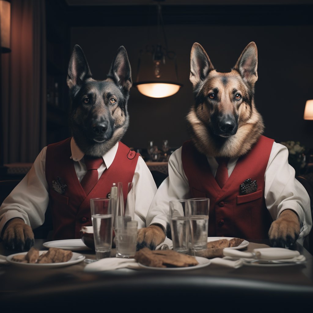 Gracious Waiter Custom Dog Digital Artwork