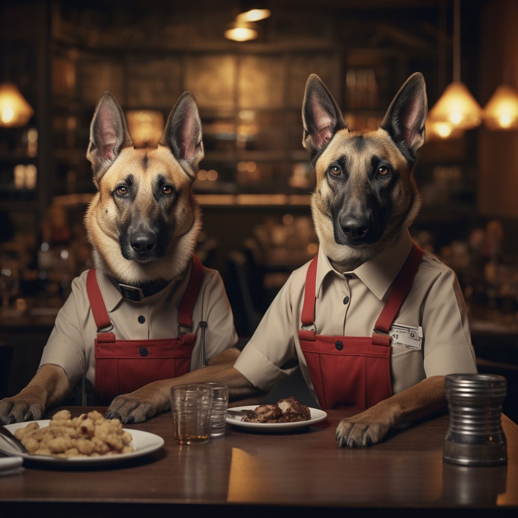 Reliable Waiter Modern Dog Digital Art