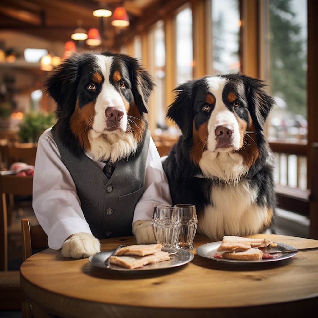 Meticulous Waiter Contemporary Dog Digital Art