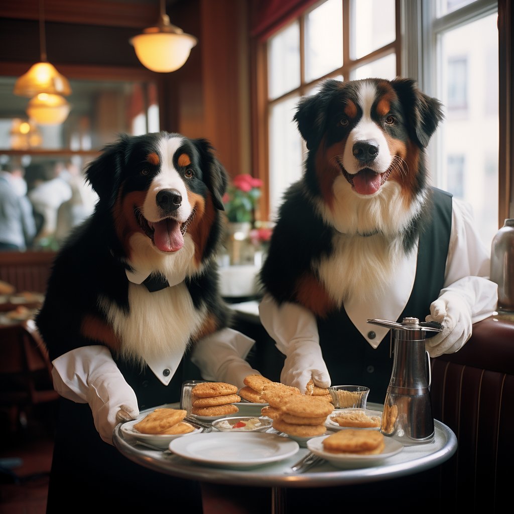 Friendly Service Waiter Vivid Digital Arts Dogs