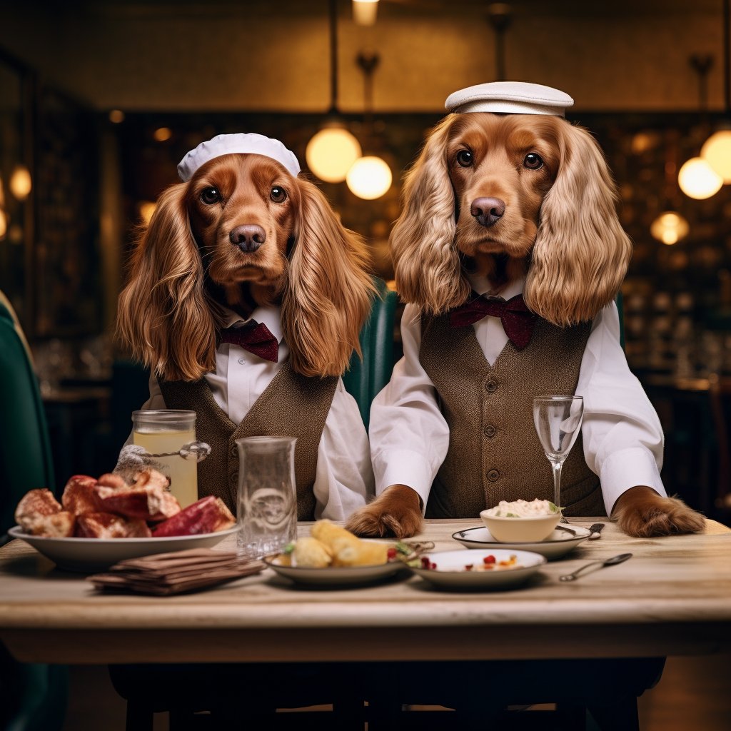 Professional Service Waiter Dog Digital Art Photography