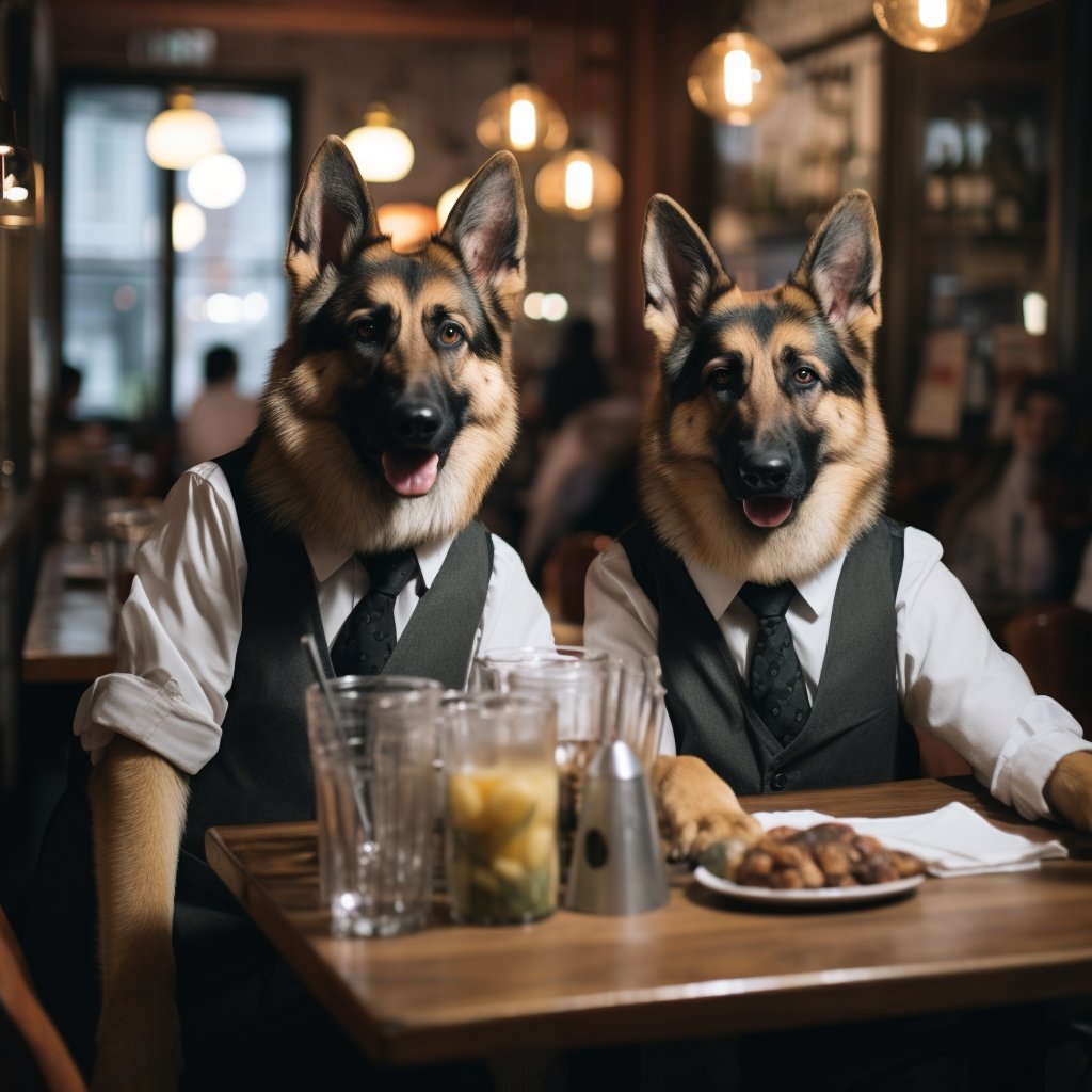 Outstanding Dining Waiter Big Dog Digital Art