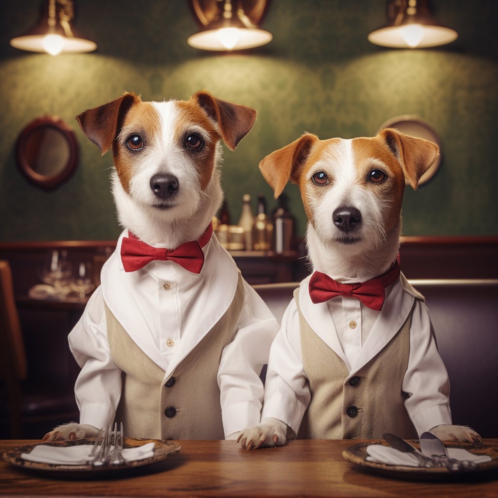 Punctual Dining Waiter French Bulldog Canvas Digital Art