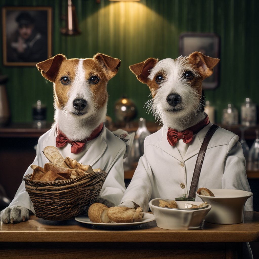 Grateful Dining Waiter French Bulldog Canvas Wall Digital Art
