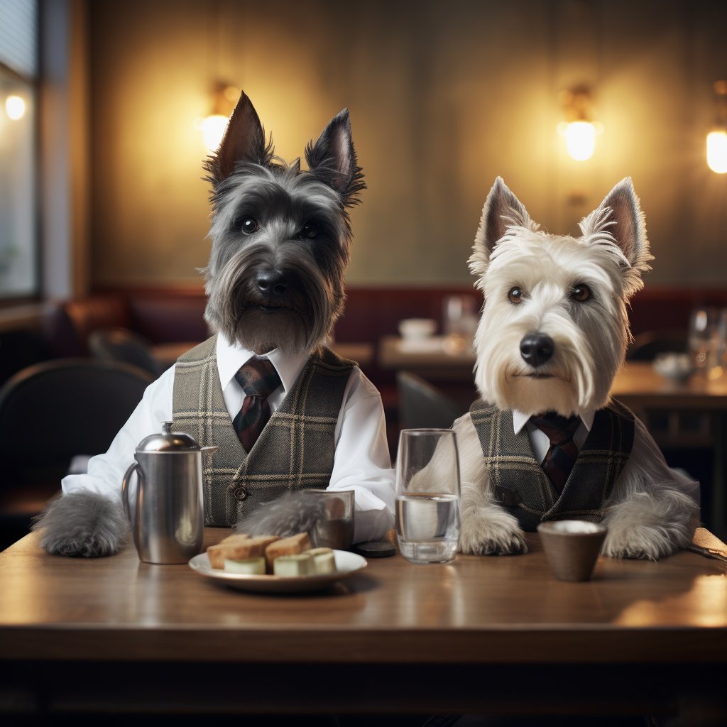Friendly Catering Waiter Dog Canvas Digital Art Custom