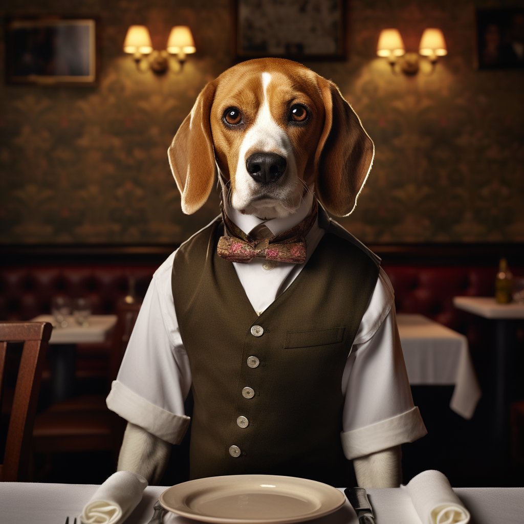 Reliable Waiter In The Restaurant Husky Dog Art Photograph