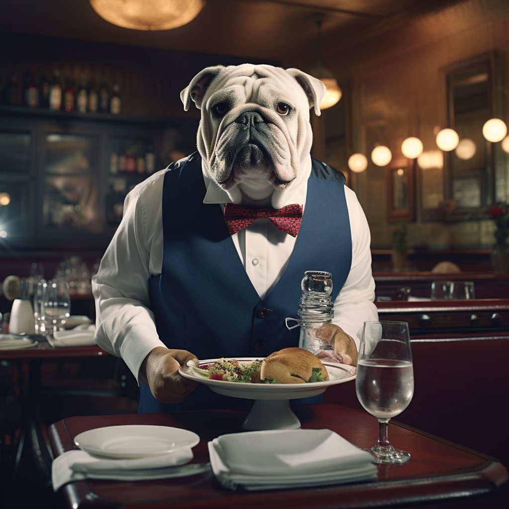 Polite Dining Room Personnel French Bulldog Pop Art Photograph