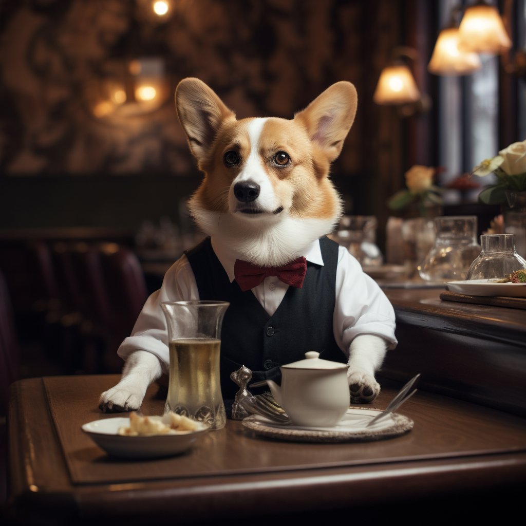 Multitasking Waiters And Waitresses English Bulldog Wall Art Photograph