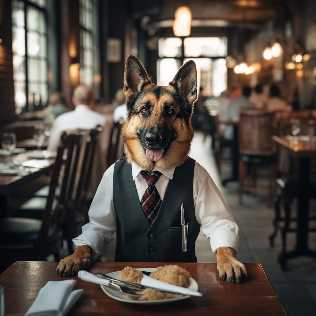 Experienced Waiter In The Establishment Personalized Dog Wall Art Photograph