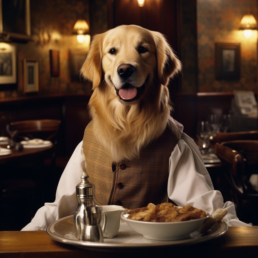 Skilled Restaurant Team Members Dog Cute Art Photograph