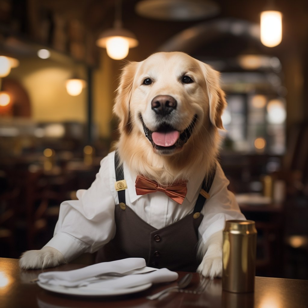 Helpful Waitstaff During Service Dog Of Art Photograph