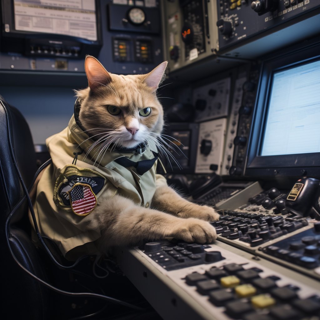 Technically Proficient Signal Officer Cat Wall Art Canvas Photograph