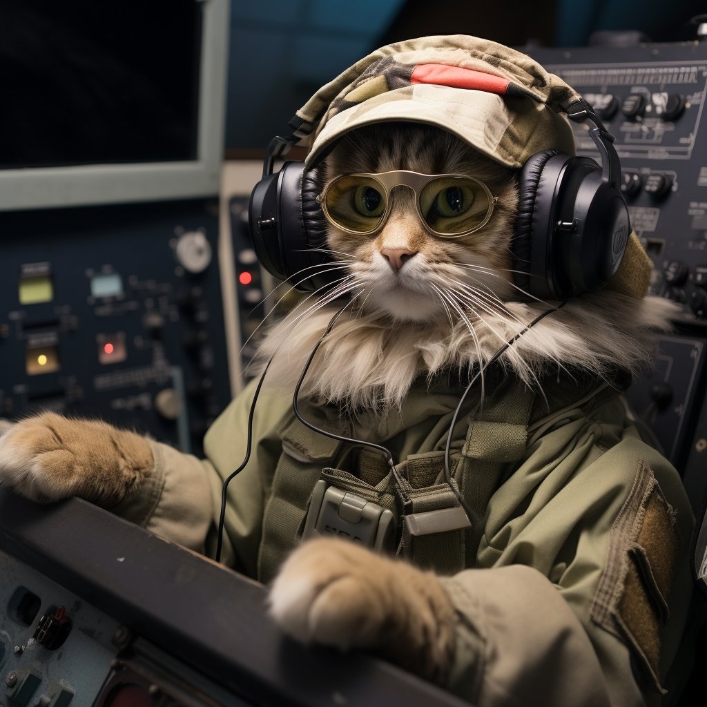 Proficient Signal Technician Digital Cat Art Photograph