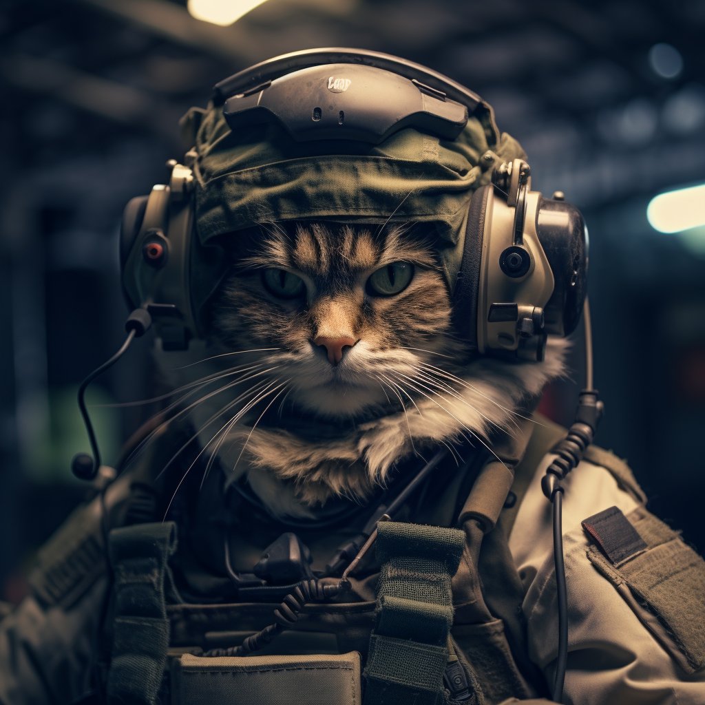 Innovative Signal Soldier Cat Fine Art Photograph