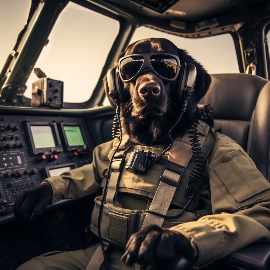 Attentive Signal Soldier Cute Dog Art Prints