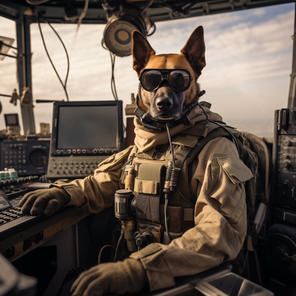 Dependable Signal Soldier Dog Drawing Art Prints