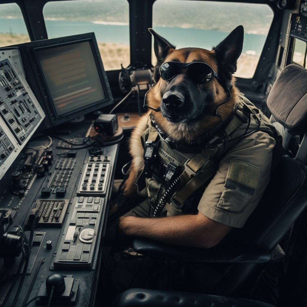 Versatile Signal Corps Officer Dog Modern Art Prints