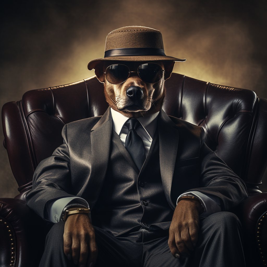 Cunning Mafia Boss Sled Dog Art Prints