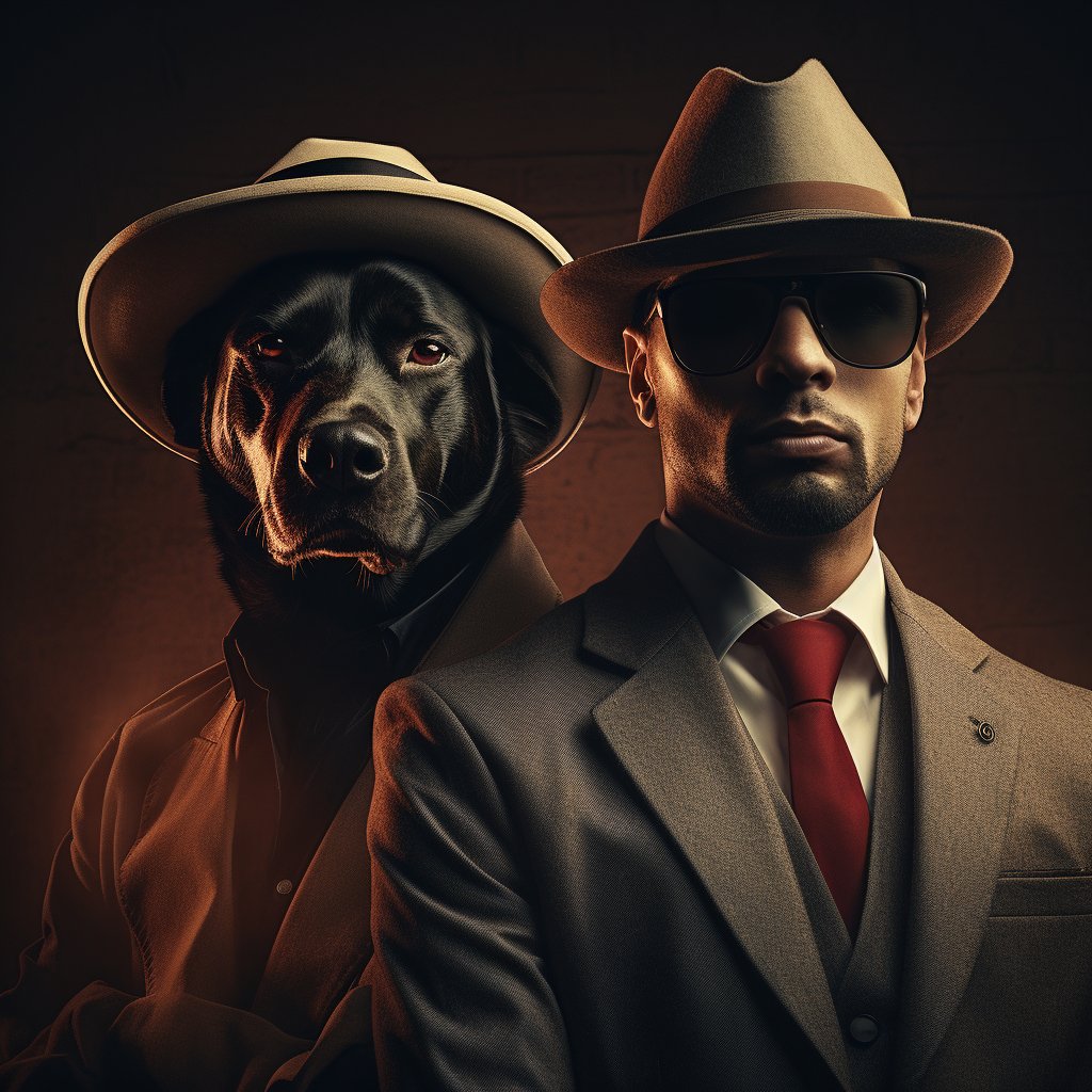 Legendary Mafia Boss Digital Art Pet Portraits Photo