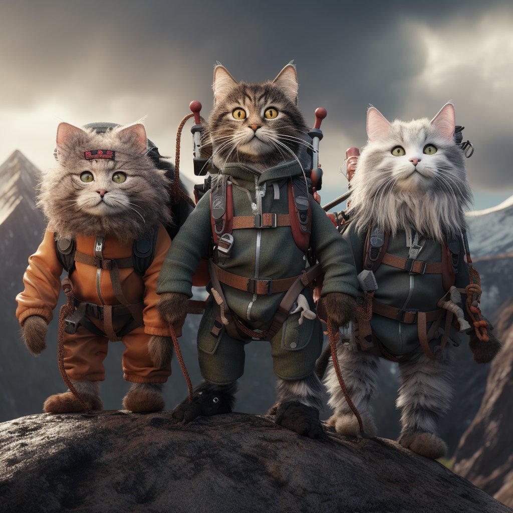 Charismatic Mountain Climber Cute Pet Art Pic