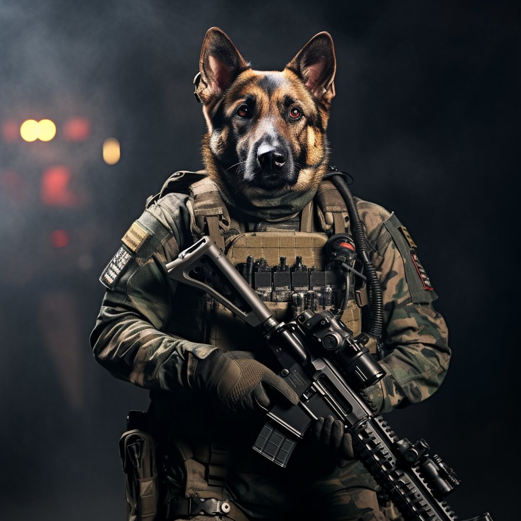 Best Pet Canvas Art Image Special Forces Commando