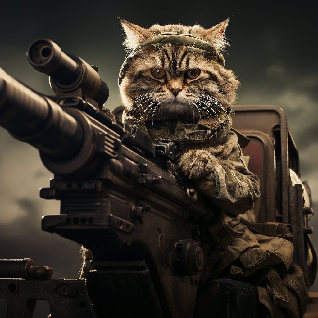 Armored Vehicle Machine Gunner Canvas Portrait Pet