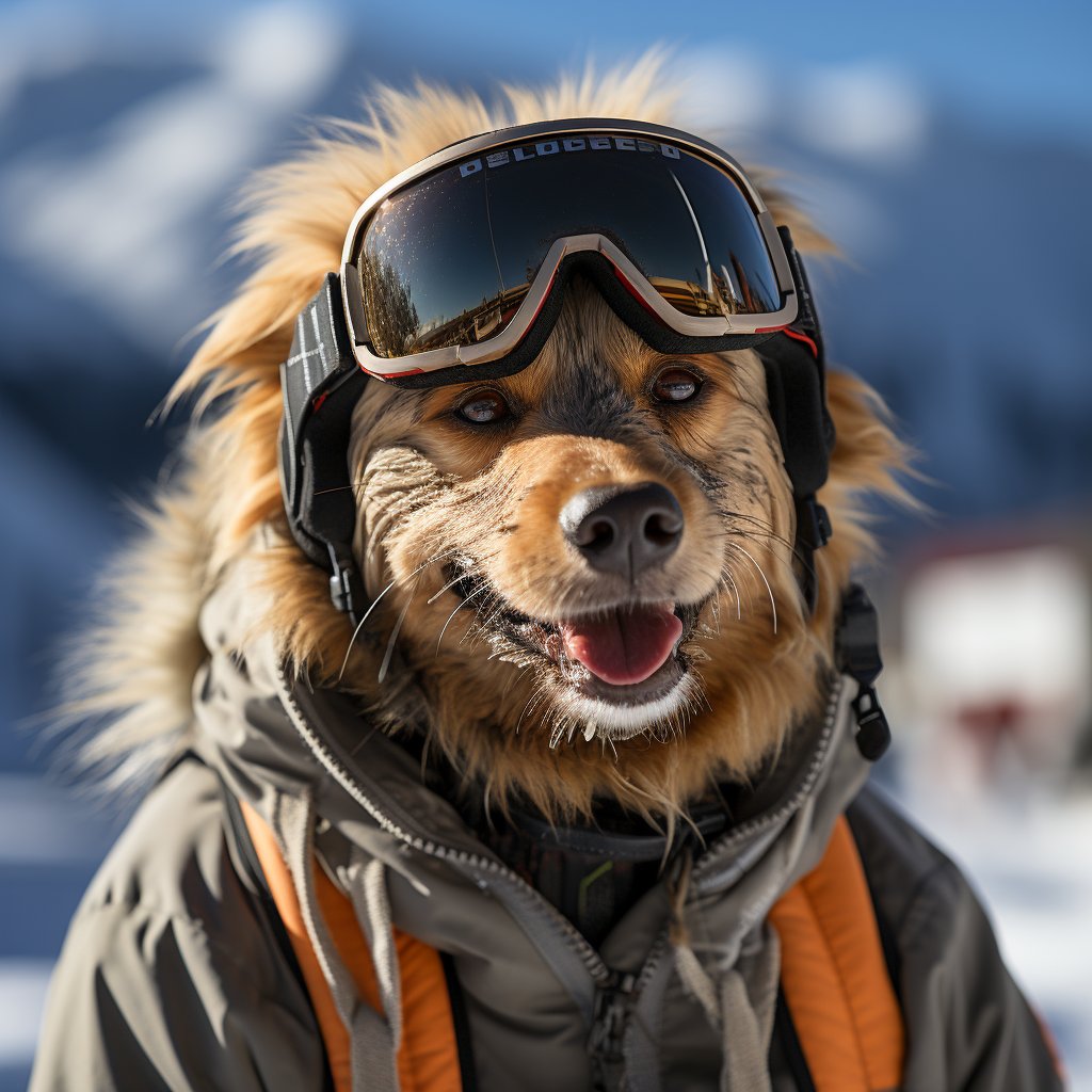 Innovative Skier Canvas Of Pet Photo