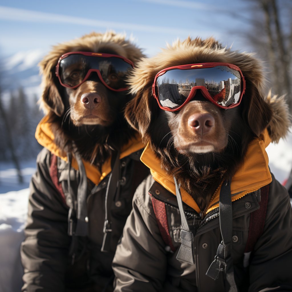 Unconventional Skier Canvas Prints Of Your Pets Portrait