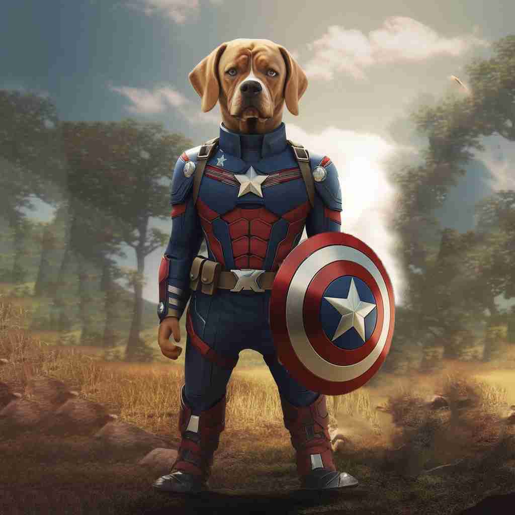 Patriotic Captain America Funny Pictures Of Pets Canvas Print