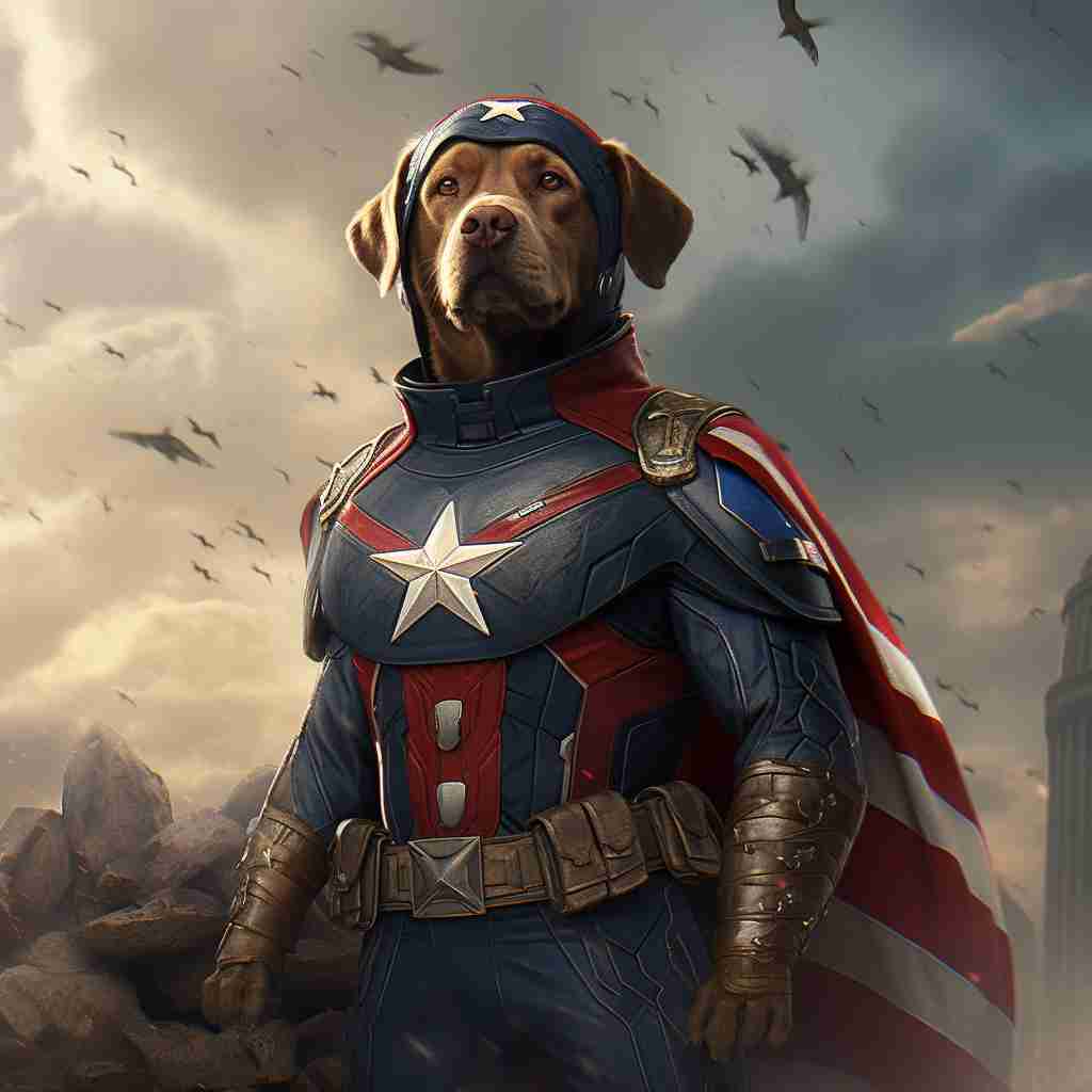 Indomitable Captain America Pet Memorial Canvas Pictures