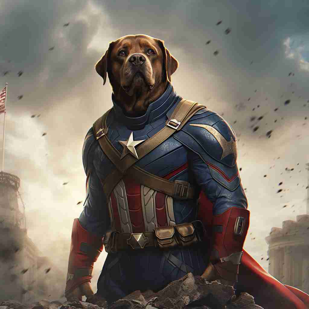 Captain America'S Exemplary Heroism Pet Portraits From Picture