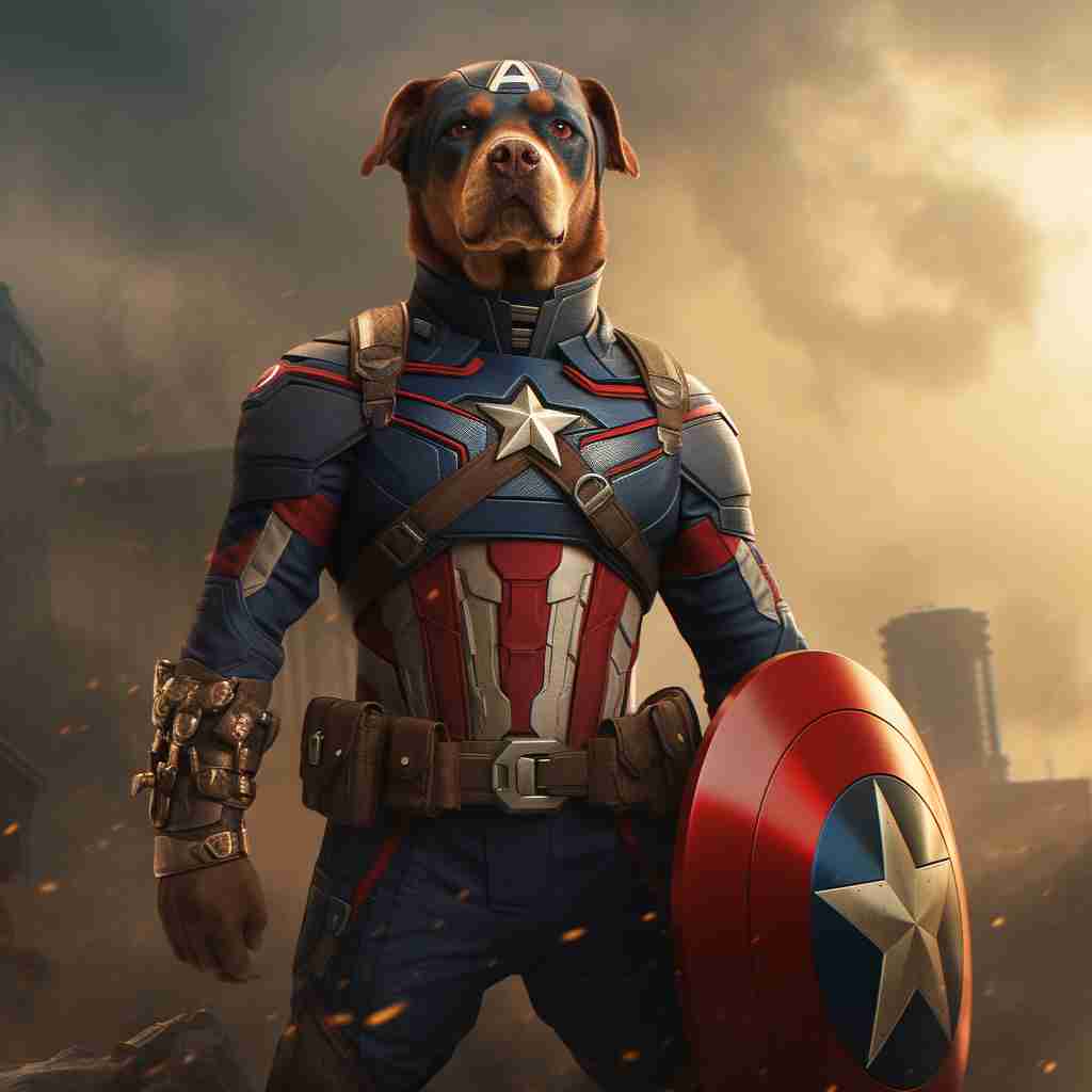 Captain America'S Unassailable Strength Turn Pet Picture Into Portrait