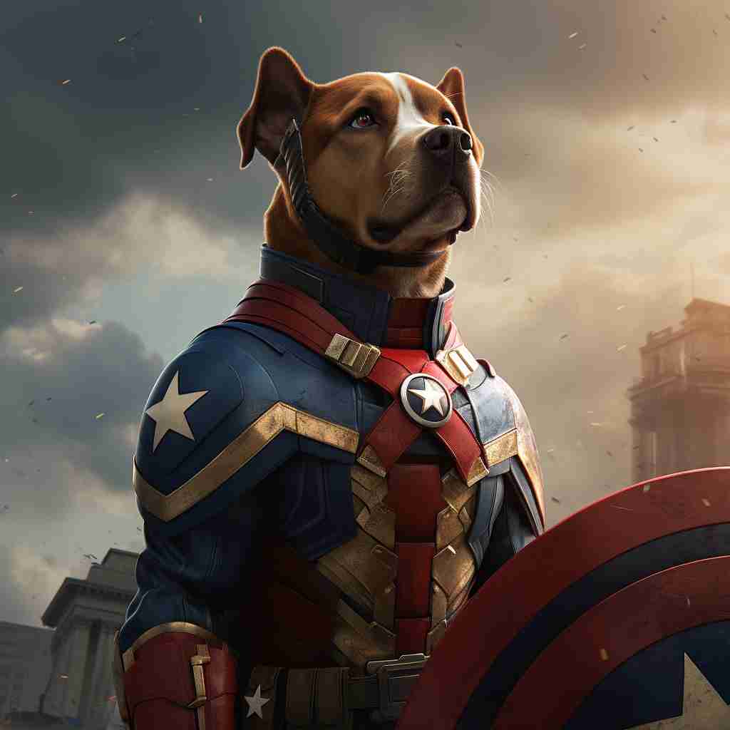 Eternal Captain America Oil Painting Pet Portraits