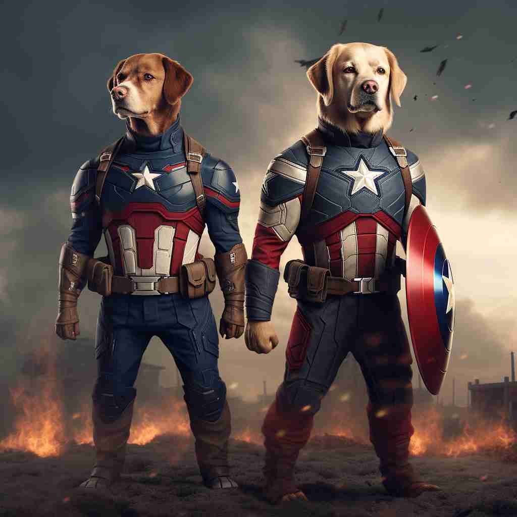 Patriotic Captain America Funny Pictures Of Pets Canvas Print